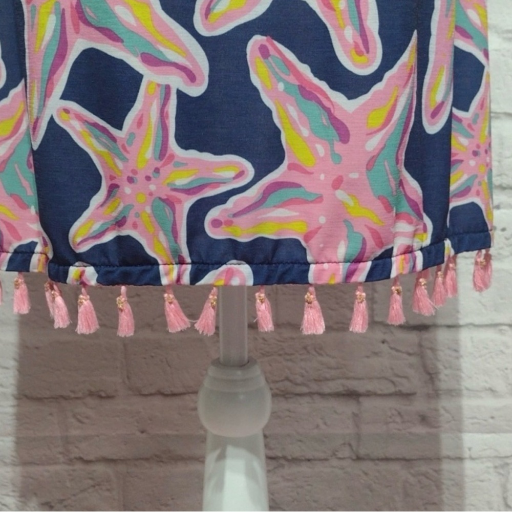 Simply Southern Navy Blue Dress with Pink Starfish Print - Picture 2 of 9